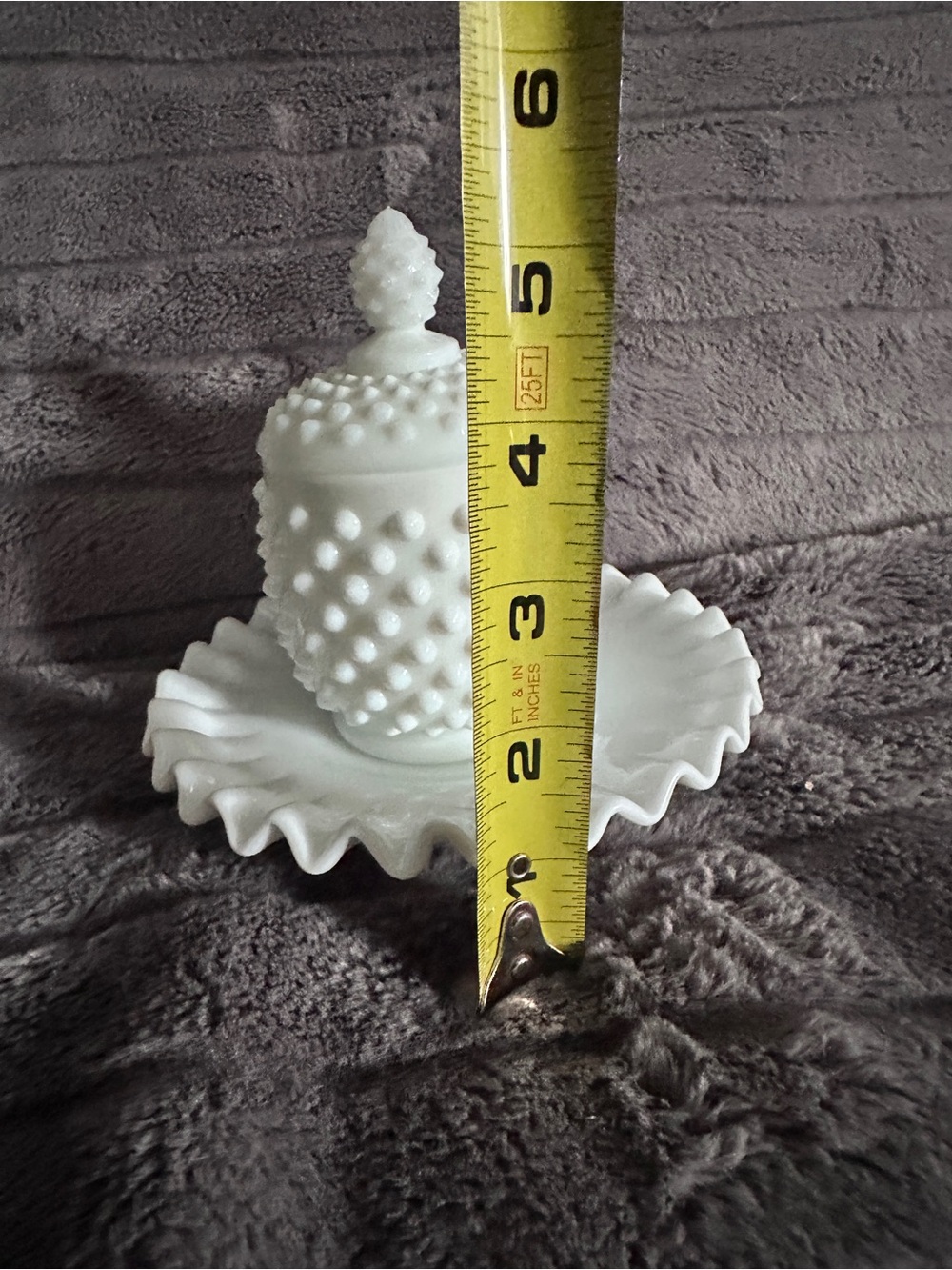Fenton White Hobnail Milk Glass Sugar Bowl with Lid and Spoon - Picture 2 of 8